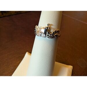 Sterling Silver 925 Swan Ring Size 4 Adjustable